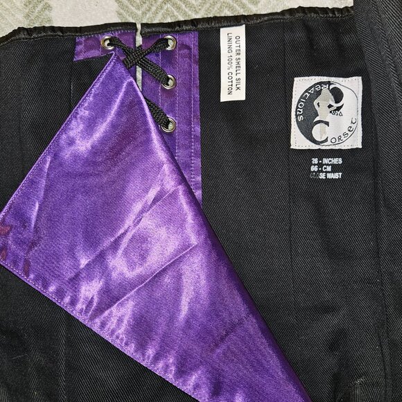 NWT LAST! PURPLE/BLACK Legend CORSET 26" MEDIUM - Picture 3 of 16
